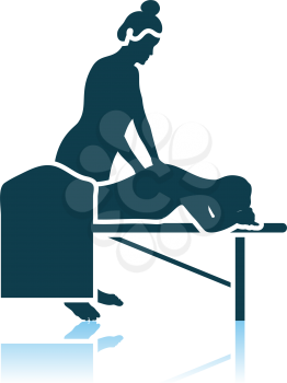 Woman Massage Icon. Shadow Reflection Design. Vector Illustration.