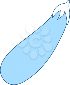 Eggplant Icon. Thin Line With Blue Fill Design. Vector Illustration.