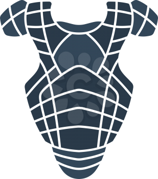 Baseball Chest Protector Icon. Flat Color Design. Vector Illustration.
