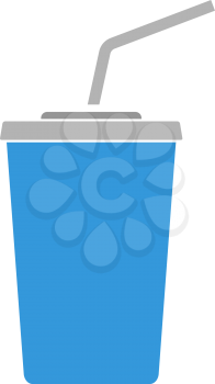Cinema Soda Drink Icon. Flat Color Design. Vector Illustration.