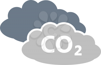 CO 2 Cloud Icon. Flat Color Design. Vector Illustration.