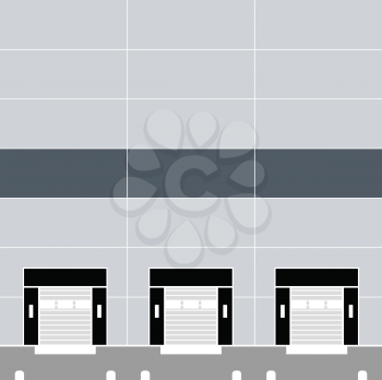 Warehouse Logistic Concept Icon. Flat Color Design. Vector Illustration.