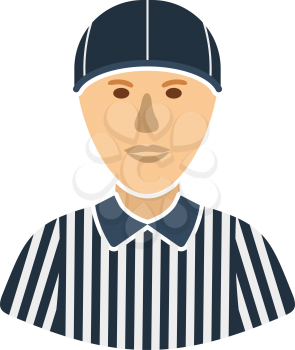 American Football Referee Icon. Flat Color Design. Vector Illustration.