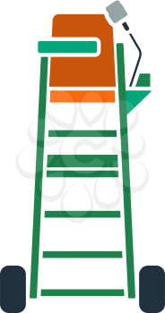 Tennis Referee Chair Tower Icon. Flat Color Design. Vector Illustration.