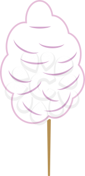 Cotton Candy Icon. Flat Color Design. Vector Illustration.