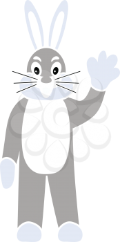 Hare Puppet Doll Icon. Flat Color Design. Vector Illustration.