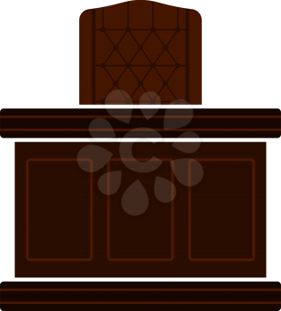 Judge Table Icon. Flat Color Design. Vector Illustration.