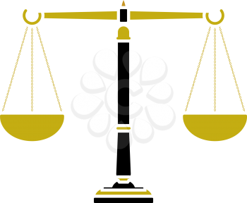 Justice Scale Icon. Flat Color Design. Vector Illustration.