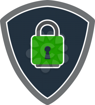 Data Security Icon. Flat Color Design. Vector Illustration.