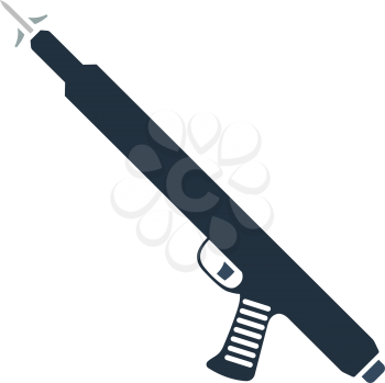 Icon Of Fishing Speargun. Flat Color Design. Vector Illustration.