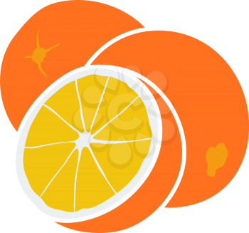 Orange Icon. Flat Color Design. Vector Illustration.
