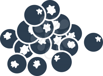 Blueberry Icon. Flat Color Design. Vector Illustration.