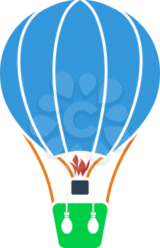Hot Air Balloon Icon. Flat Color Design. Vector Illustration.