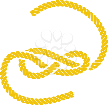 Icon Of Rope. Flat Color Design. Vector Illustration.
