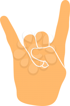 Rock Hand Icon. Flat Color Design. Vector Illustration.