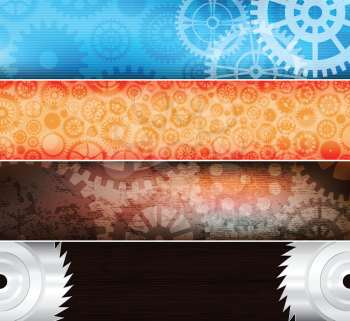 Royalty Free Clipart Image of Gear Banners