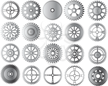 Royalty Free Clipart Image of a Set of Gears