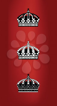Royalty Free Clipart Image of Three Crowns
