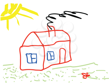 Royalty Free Clipart Image of a Kids Drawing
