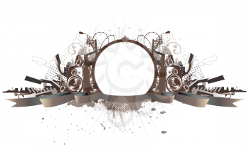Royalty Free Clipart Image of an Urban Frame
