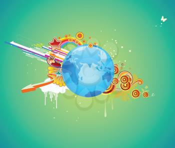 Royalty Free Clipart Image of an Abstract Earth Background