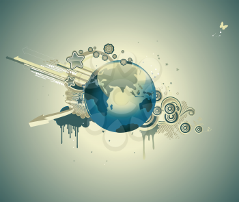 Royalty Free Clipart Image of an Abstract Earth Background  