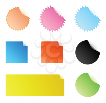 Royalty Free Clipart Image of Colored Stickers