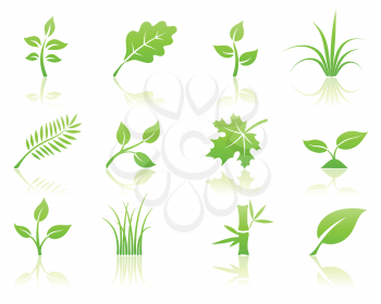 Royalty Free Clipart Image of Green Icons