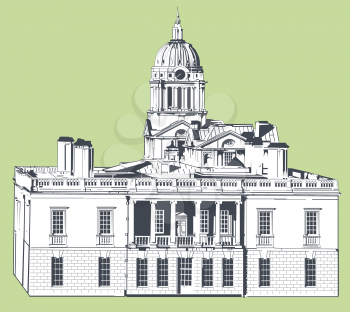 Royalty Free Clipart Image of the Greenwich National Maritime Museum