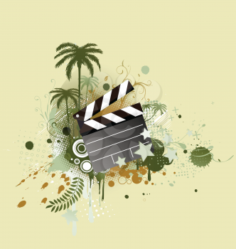 Royalty Free Clipart Image of an Abstract Clapperboard Background