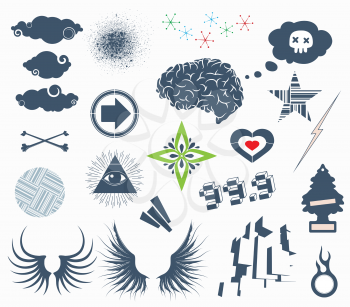 Royalty Free Clipart Image of Urban Design Elements
