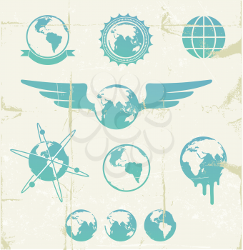 Royalty Free Clipart Image of World Emblems