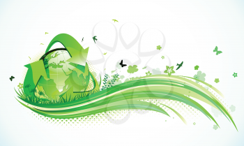 Royalty Free Clipart Image of a World Recycling Background