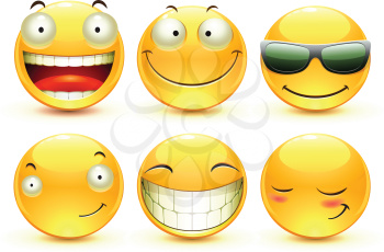 Royalty Free Clipart Image of Smiley Faces