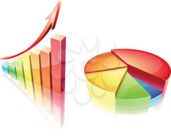 Royalty Free Clipart Image of Charts