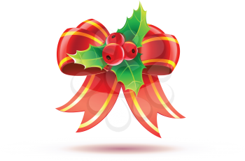 Royalty Free Clipart Image of a Bow of Holly