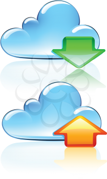 Royalty Free Clipart Image of Cloud Icons