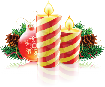 Royalty Free Clipart Image of a Decorative Christmas Background