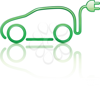 Royalty Free Clipart Image of an Electric Car Symbol