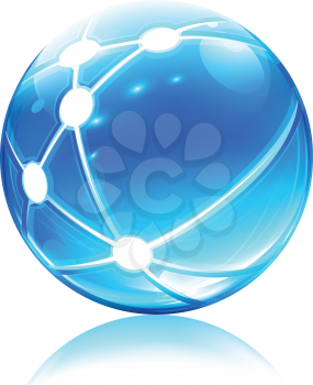 Royalty Free Clipart Image of a Network Sphere Icon
