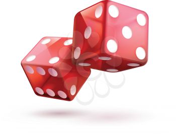 Royalty Free Clipart Image of Red Dice