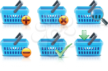 Royalty Free Clipart Image of Shopping Baskets