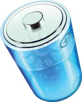 Royalty Free Clipart Image of a Blue Battery Icon
