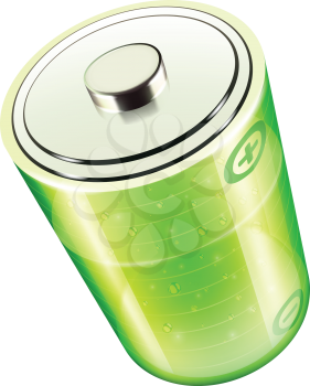 Royalty Free Clipart Image of a Green Battery Indicator