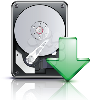 Royalty Free Clipart Image of a Hard Drive Icon