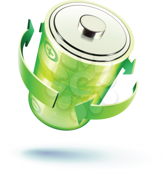 Royalty Free Clipart Image of a Battery Icon