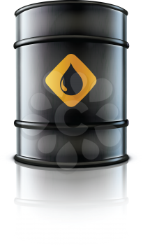 Royalty Free Clipart Image of a Metal Oil Barrel