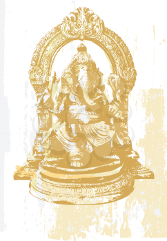 Royalty Free Clipart Image of a Statue of Ganesha