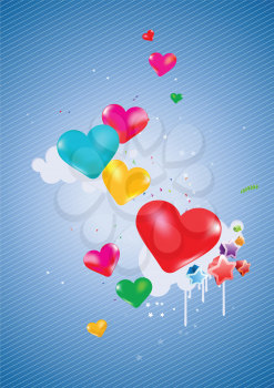 Royalty Free Clipart Image of a Heart Shaped Background