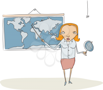 Royalty Free Clipart Image of a Woman Teaching